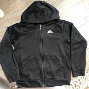 Black Adidas zip up with hood